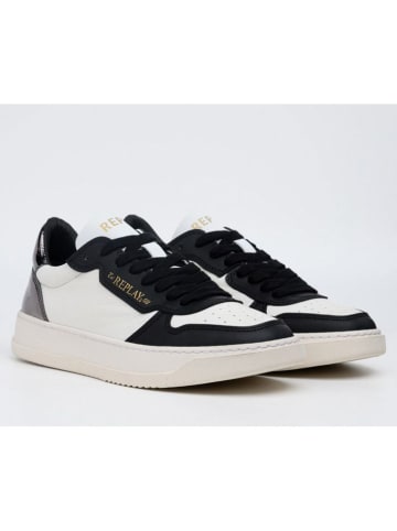 Replay Leren sneakers wit/zwart