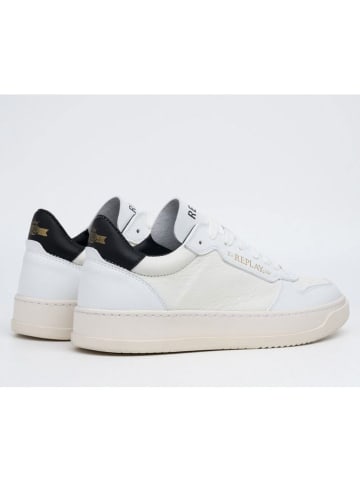 Replay Skórzane sneakersy w kolorze biało-czarnym