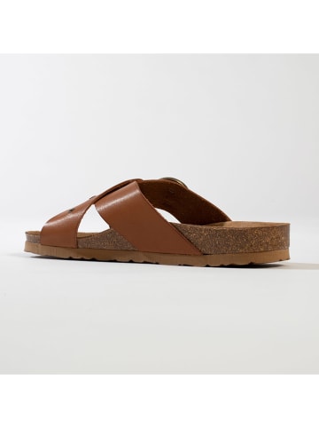 BACKSUN Pantoletten "Bari" in Hellbraun