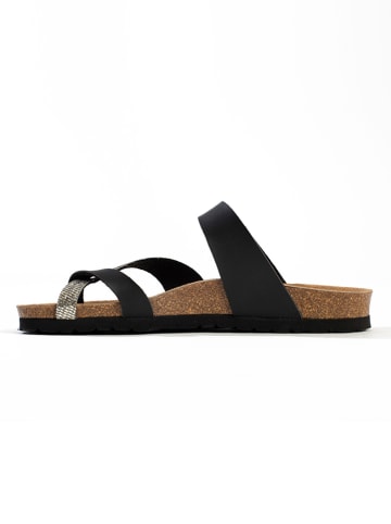 BACKSUN Japonki "Barcelone" w kolorze srebrno-czarnym