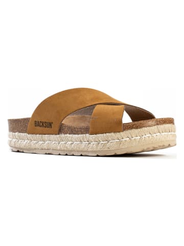 BACKSUN Pantoletten "Milano" in Hellbraun