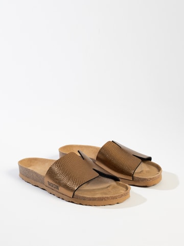 BACKSUN Klapki "Djila" w kolorze miedzianym