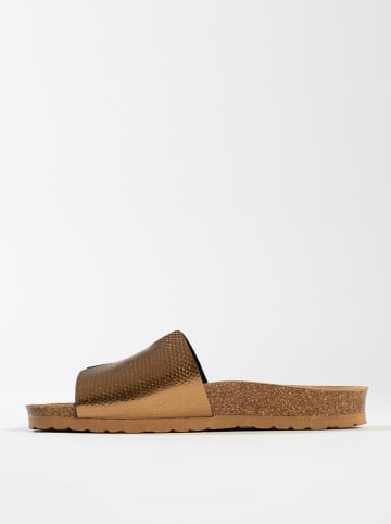 BACKSUN Klapki "Djila" w kolorze miedzianym