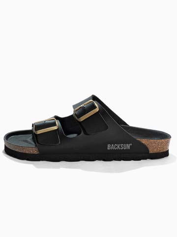 BACKSUN Pantoletten "Bali" in Schwarz