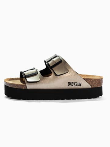 BACKSUN Klapki "Maldives" w kolorze złotym
