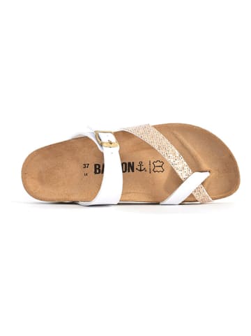 BAYTON Zehentrenner "Diane" in Gold/ Weiß