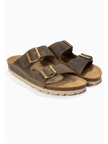 BAYTON Skórzane klapki "Atlas" w kolorze brązowym