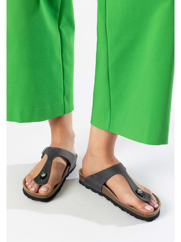 BAYTON Leder-Zehentrenner "Mercure" in Anthrazit