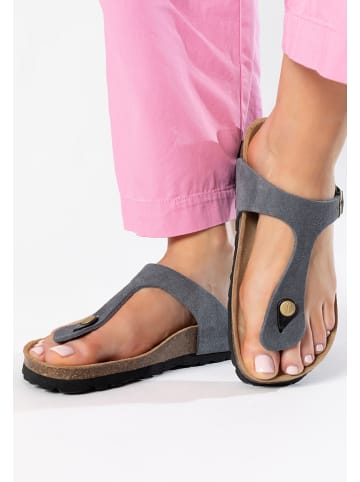 BAYTON Leder-Zehentrenner "Mercure" in Grau