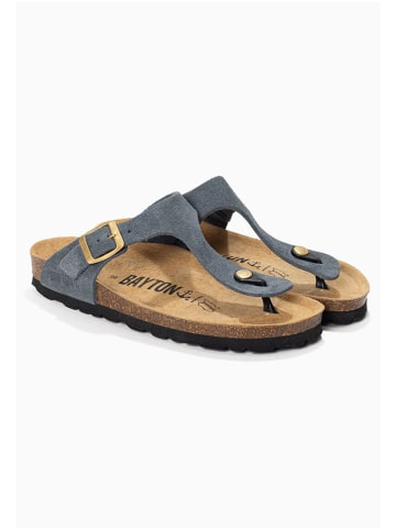 BAYTON Skórzane japonki "Mercure" w kolorze szarym