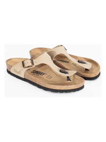 Sunbay Leder-Zehentrenner "Camelia" in Beige