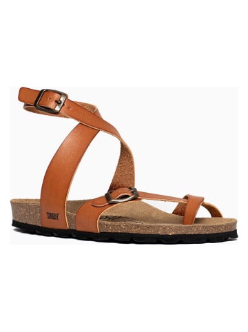 Sunbay Skórzane japonki "Sabaneta" w kolorze jasnobrązowym