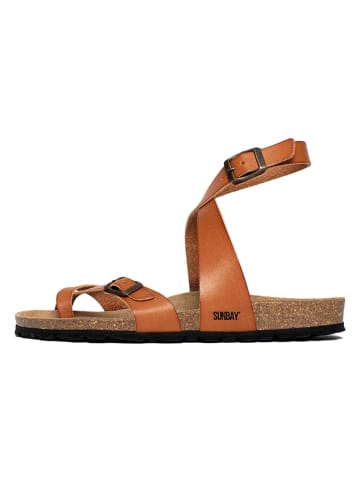 Sunbay Leder-Zehentrenner "Sabaneta" in Hellbraun