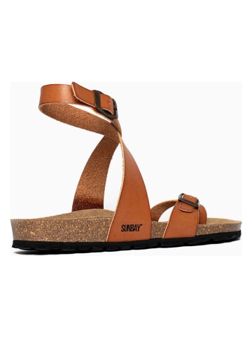 Sunbay Leder-Zehentrenner "Sabaneta" in Hellbraun