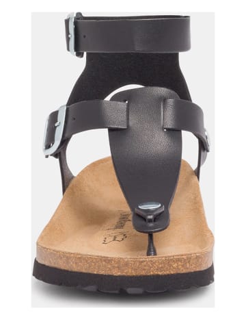 Sunbay Leder-Zehentrenner "Yuruani" in Schwarz