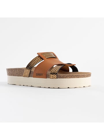 Sunbay Klapki w kolorze jasnobrązowym
