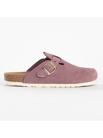 Sunbay Skórzane chodaki "Molky" w kolorze szaroróżowym