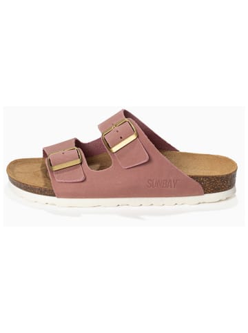 Sunbay Leder-Pantoletten "Trefle" in Rosa