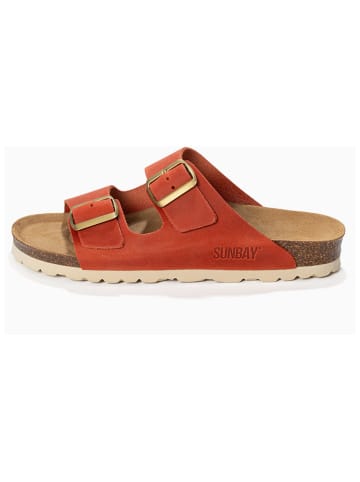 Sunbay Leder-Pantoletten "Trefle" in Rot
