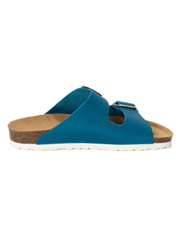 Sunbay Leder-Pantoletten "Trefle" in Blau