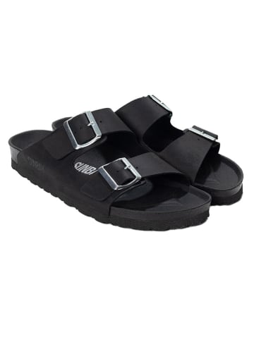 Sunbay Skórzane klapki "Trefle" w kolorze czarnym