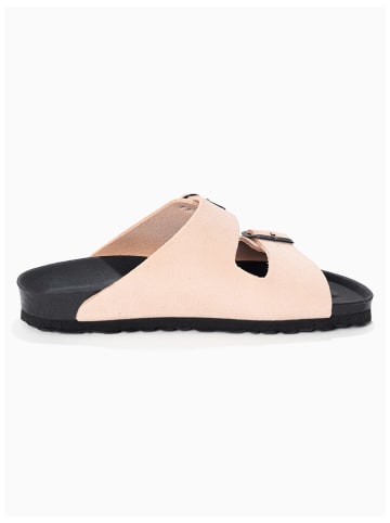 Sunbay Leder-Pantoletten "Trefle" in Beige