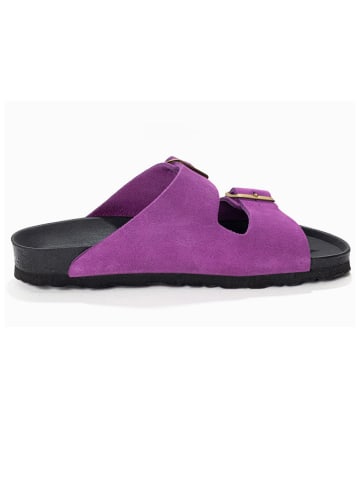 Sunbay Skórzane klapki "Trefle" w kolorze fioletowym