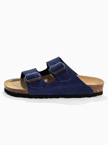 Sunbay Skórzane klapki "Trefle" w kolorze granatowym