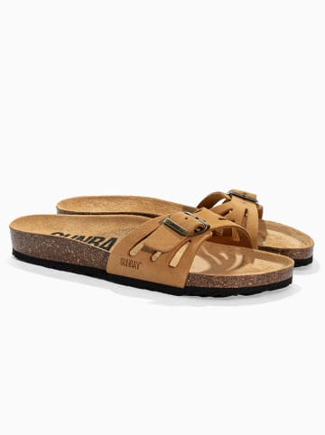 Sunbay Leder-Pantoletten "Freezia" in Hellbraun