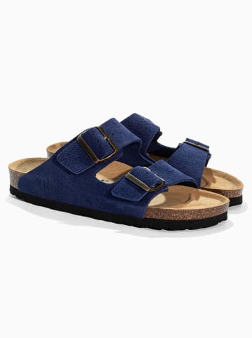 Sunbay Leder-Pantoletten "Trefle" in Dunkelblau