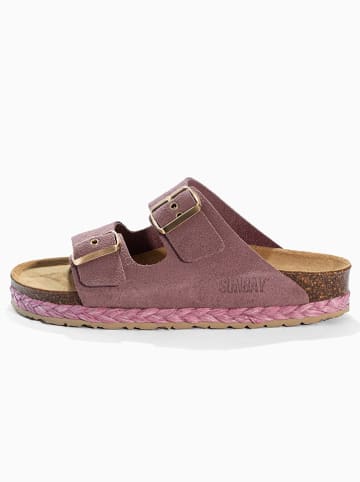 Sunbay Leder-Pantoletten "Trefle" in Rosa
