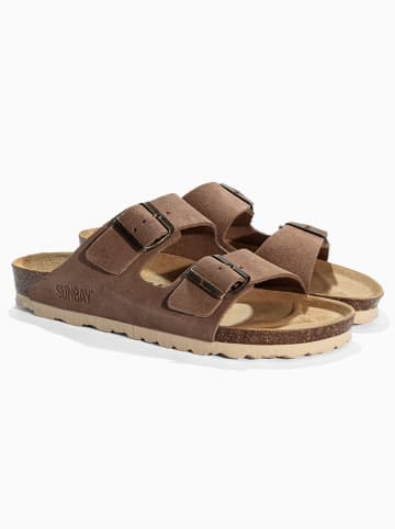 Sunbay Leder-Pantoletten "Trefle" in Braun