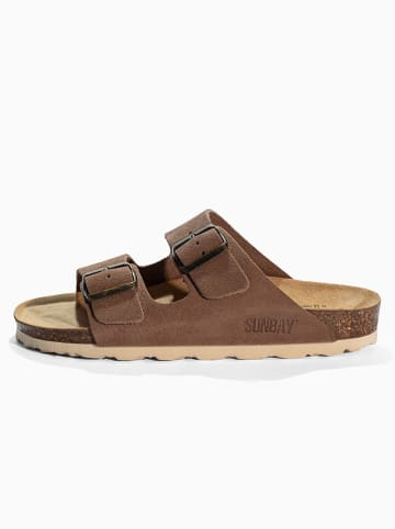 Sunbay Leder-Pantoletten "Trefle" in Braun