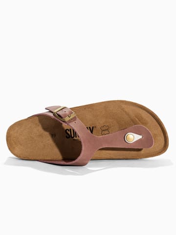 Sunbay Skórzane japonki "Camelia" w kolorze jasnobrązowym