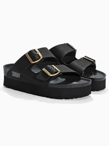 Sunbay Pantoletten "Edelweiß" in Schwarz
