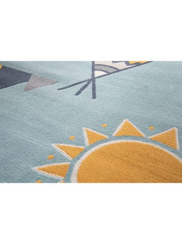 bobochic Kurzflor-Teppich "Ravinda" in Hellblau