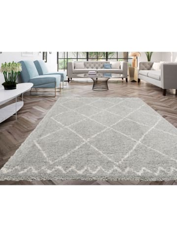 bobochic Hochflor-Teppich "Simon" in Grau