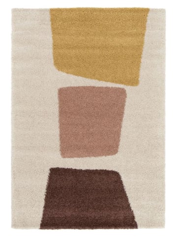 bobochic Hochflor-Teppich "Leandre" in Creme/ Gelb/ Braun