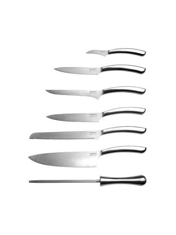 BergHOFF 8tlg. Set: Küchenmesser in Silber/ Hellbraun