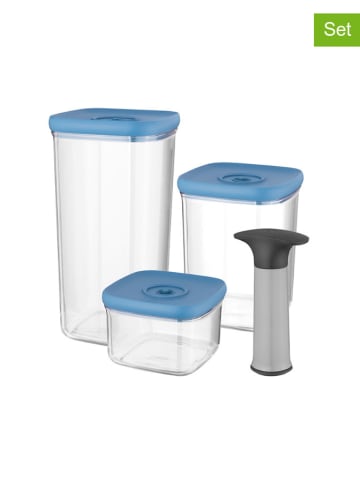 BergHOFF 4tlg. Set: Vakuum-Vorratsbehälter in Blau