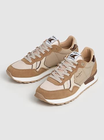 Pepe Jeans FOOTWEAR Sneakers "Brit Mirror" lichtbruin/beige