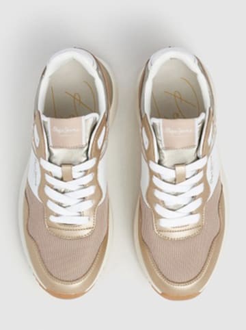 Pepe Jeans FOOTWEAR Sneakers "Kimi Mesh" in Weiß/ Gold