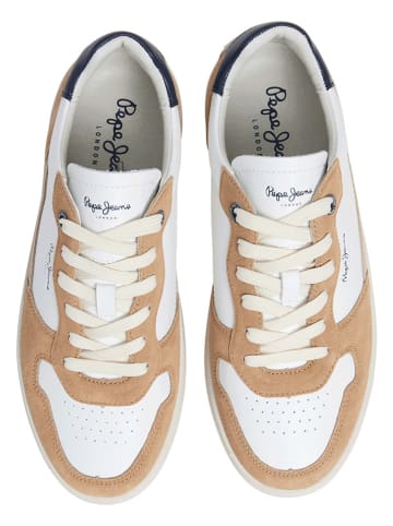 Pepe Jeans FOOTWEAR Sneakersy "Camden Nature" w kolorze biało-beżowym
