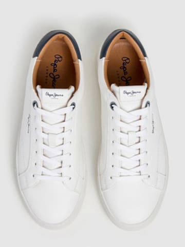 Pepe Jeans FOOTWEAR Sneakers "Joe Basic" wit/donkerblauw