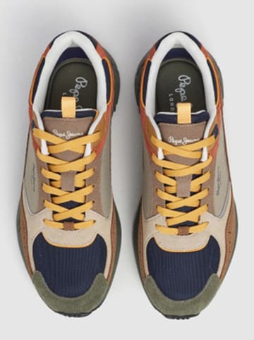 Pepe Jeans FOOTWEAR Sneakers "Marlon Sports" donkerblauw/lichtbruin/beige