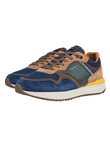 Pepe Jeans FOOTWEAR Sneakersy "Buster Pro" w kolorze granatowo-jasnobrązowym