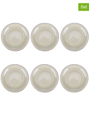 Villa d´Este 6er-Set: Speiseteller "4 Toni" in Beige - Ø 27 cm