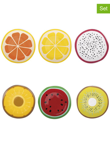 Villa d´Este Talerze (6 szt.) "Fruit For One" ze wzorem na owoce - Ø 19,2 cm