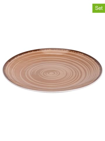 Villa d´Este 6-delige set: ontbijtborden "Baita" lichtbruin - Ø 19,5 cm