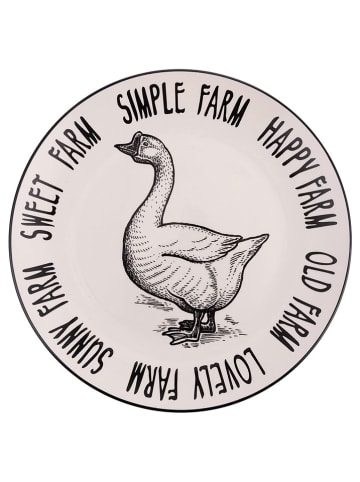 Villa d´Este Talerze obiadowe (6 szt.) "Goose" w kolorze czarno-białym - Ø 27 cm